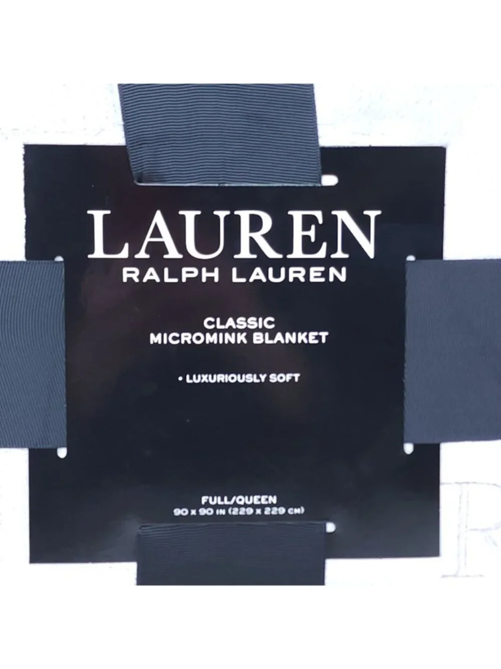 Lauren Ralph Lauren Classic Micromink Blanket Queen 90x90 Luxuriously Soft Gray